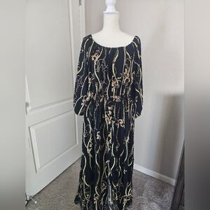 Elegant Black and Gold Women's Dress